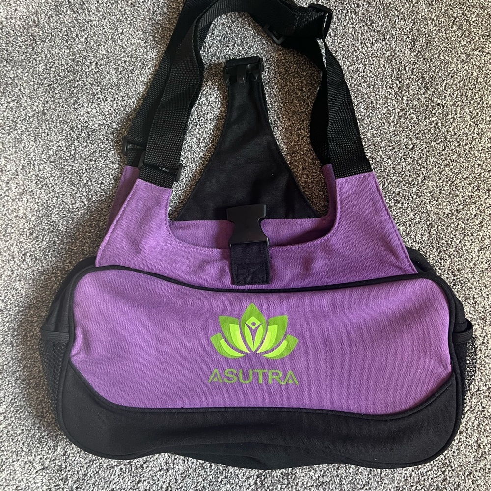Purple and Black Yoga Bag